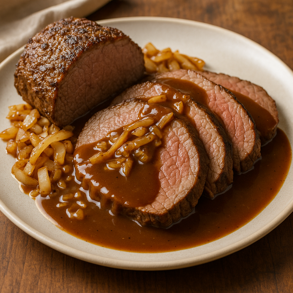 Classic Roast Beef with Brown Gravy